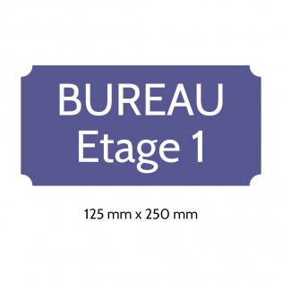 Plaque de porte gravée sur 1 à 2 lignes couleur violette lettres blanches - Rectangle classique 125 x 250 mm