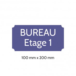 Plaque de porte gravée sur 1 à 2 lignes couleur violette lettres blanches - Rectangle classique 100 x 200 mm