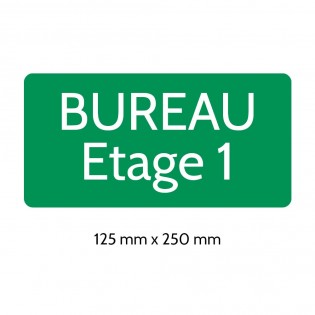 Plaque de porte gravée sur 1 à 2 lignes vert clair lettres blanches - Rectangle angles arrondis 125 x 250 mm
