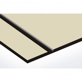 Plaque de porte gravée sur 1 à 2 lignes couleur beige lettres noires - Rectangle angles arrondis 50 x 100 mm