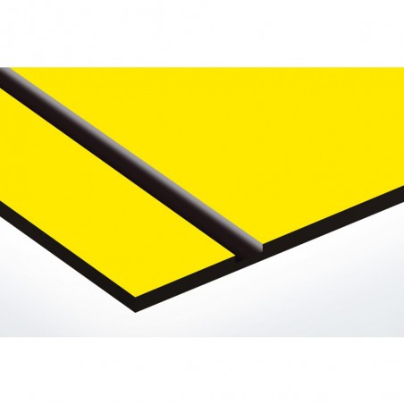 Plaque de porte gravée sur 1 à 2 lignes couleur jaune lettres noires - Rectangle angles arrondis 125 x 250 mm