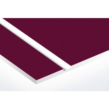 Plaque de porte gravée sur 1 à 2 lignes couleur bordeaux lettres blanches - Rectangle classique 125 x 250 mm