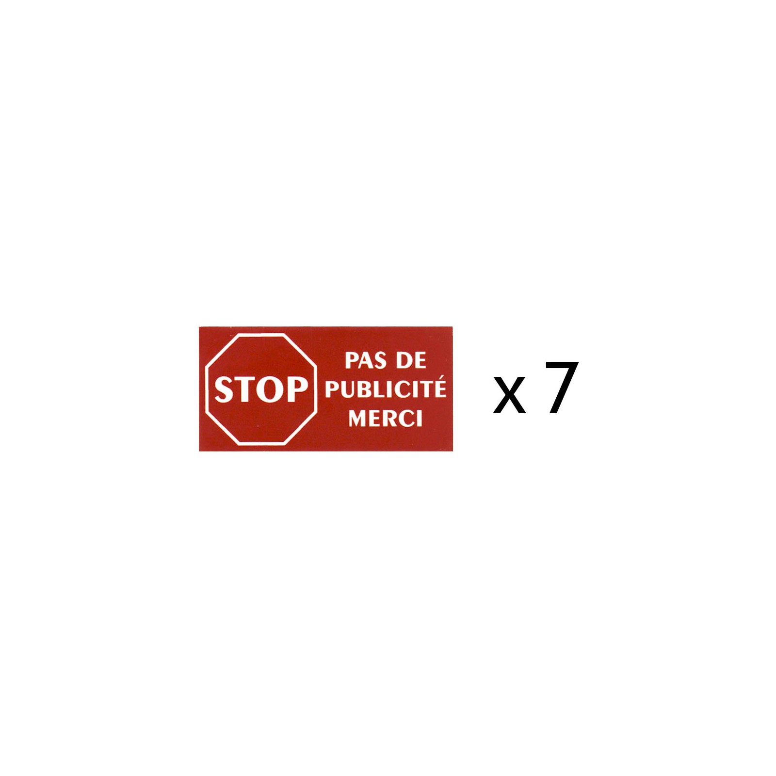 Lot de 7 plaques Stop Pub logo "STOP" pour recharge porte plaque buraliste, boulangerie, fleuriste