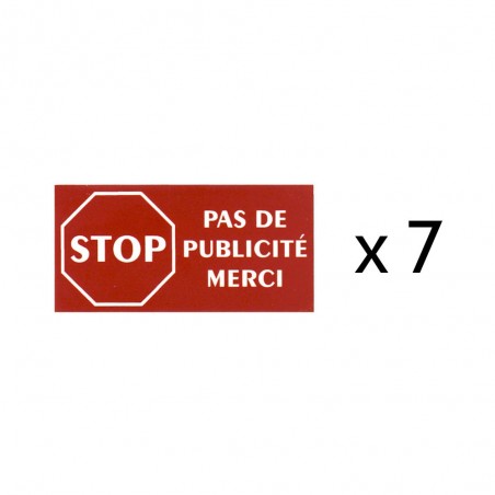 Lot de 7 plaques Stop Pub logo "STOP" pour recharge porte plaque buraliste, boulangerie, fleuriste