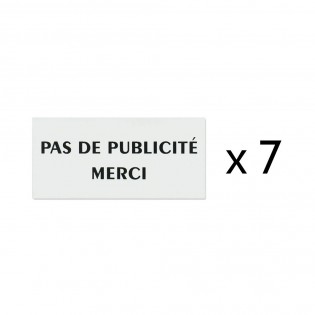 Lot de 7 plaques Stop Pub logo "Pas de publicité" pour recharge porte plaque buraliste, boulangerie, fleuriste