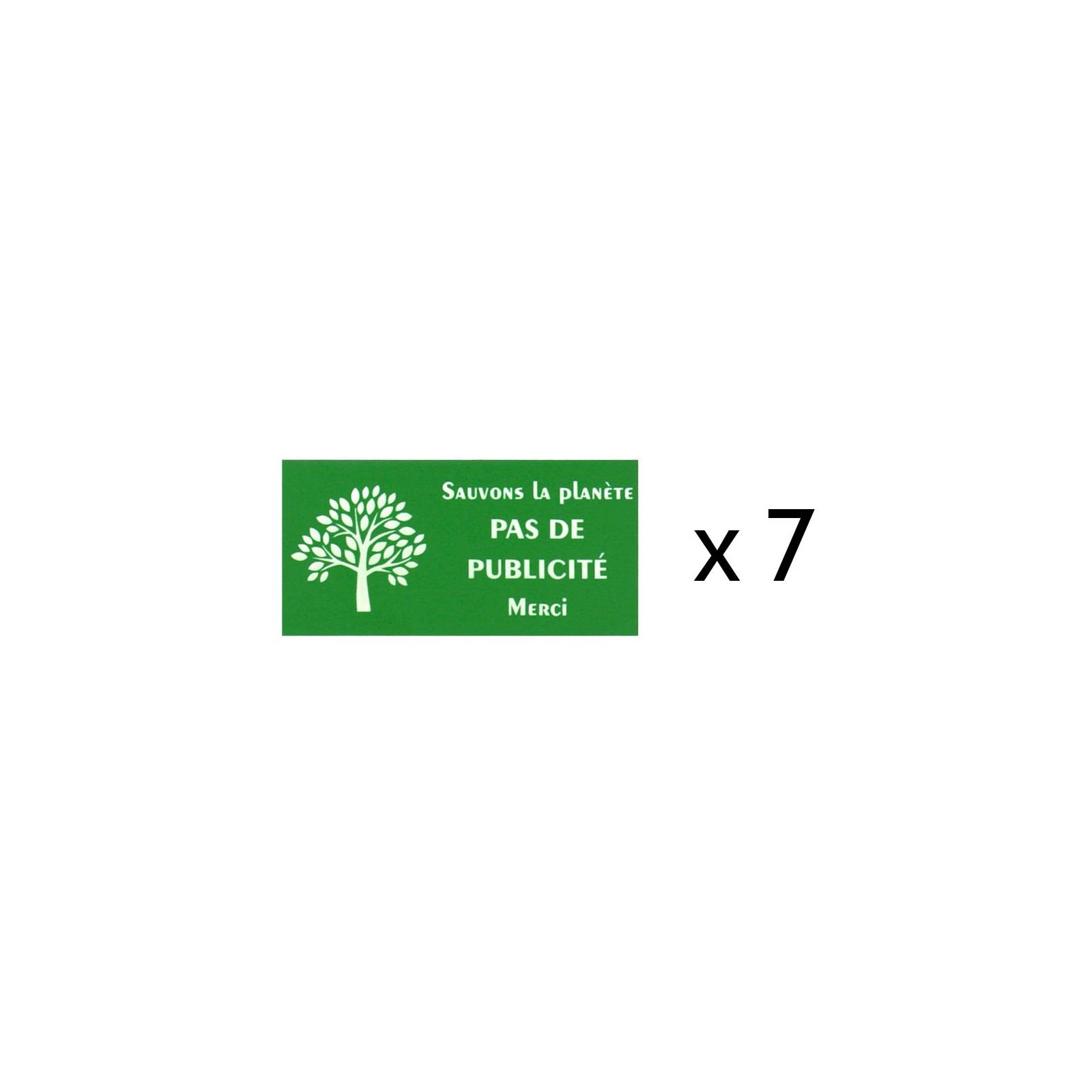 Lot de 7 plaques Stop Pub "Sauvons la planète" pour recharge porte plaque buraliste, boulangerie, fleuriste