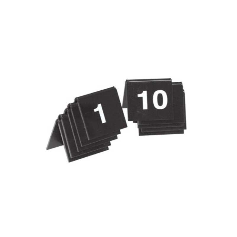 10 chevalets de table PVC noir numérotés Noir 4 