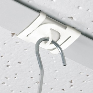 Lot de 10 crochets, attaches platine en métal pour aux plafond - Crochet de fixation de signalétique pour faux plafond