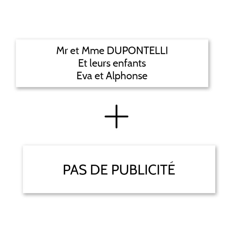 Plaque Boite aux Lettres Personnalisable - Numéro + Nom - Format