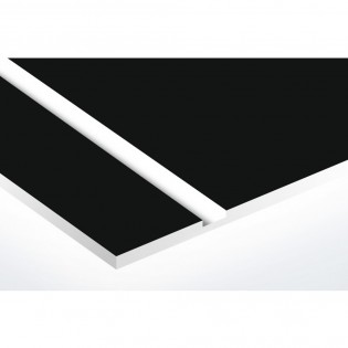 Plaque nom avec numéro + Plaque Stop Pub pour boite aux lettres format Decayeux (100x25mm) noire lettres blanches - 2 lignes