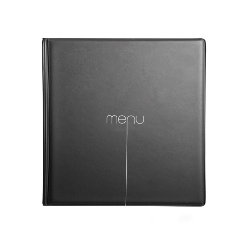 Protège menu Risto couleur noir format carré 21 cm x 21 cm pour présentation menus hôtels - restaurants