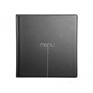 Lot de 10 Protège-menus Risto couleur noir format carré 21 cm x 21 cm pour présentation menus hôtels - restaurants