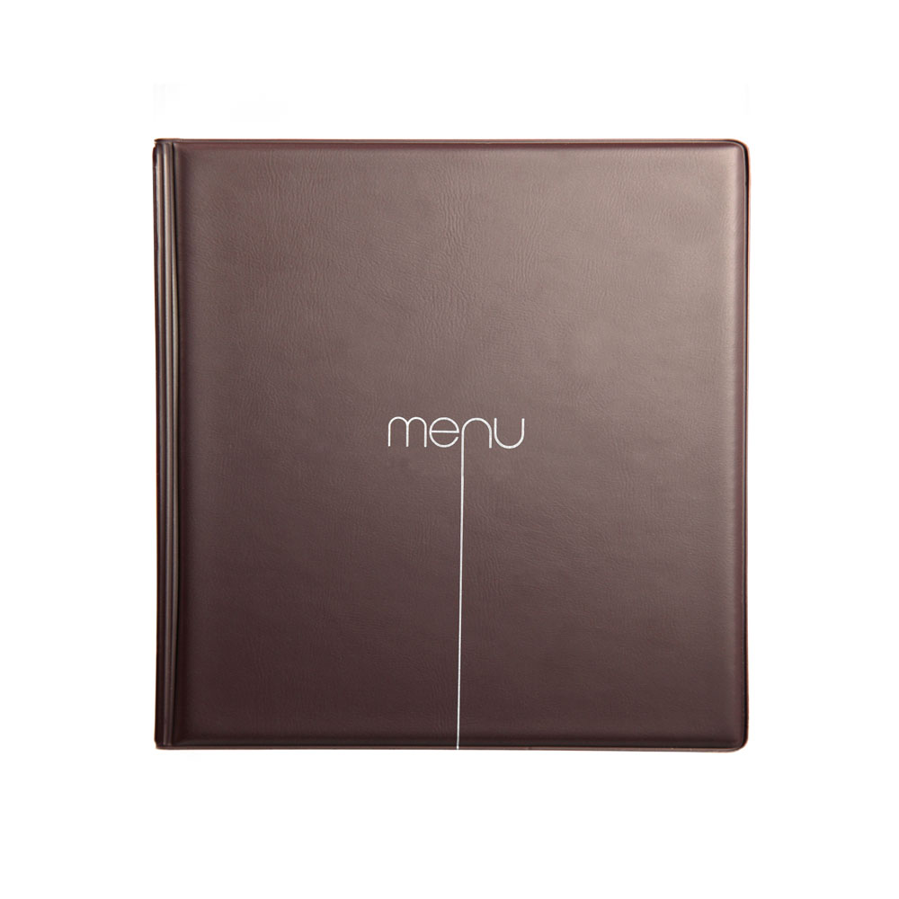 Protège menu Risto couleur marron format carré 21 cm x 21 cm pour présentation menus hôtels - restaurants