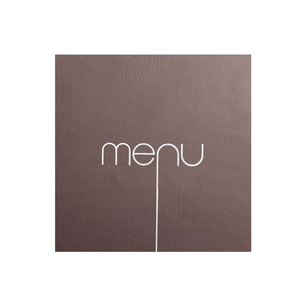 Protège menu Risto couleur marron format carré 21 cm x 21 cm pour présentation menus hôtels - restaurants