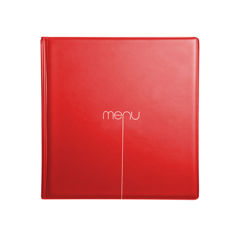 Protège menu Risto couleur rouge format carré 21 cm x 21 cm pour présentation menus hôtels - restaurants