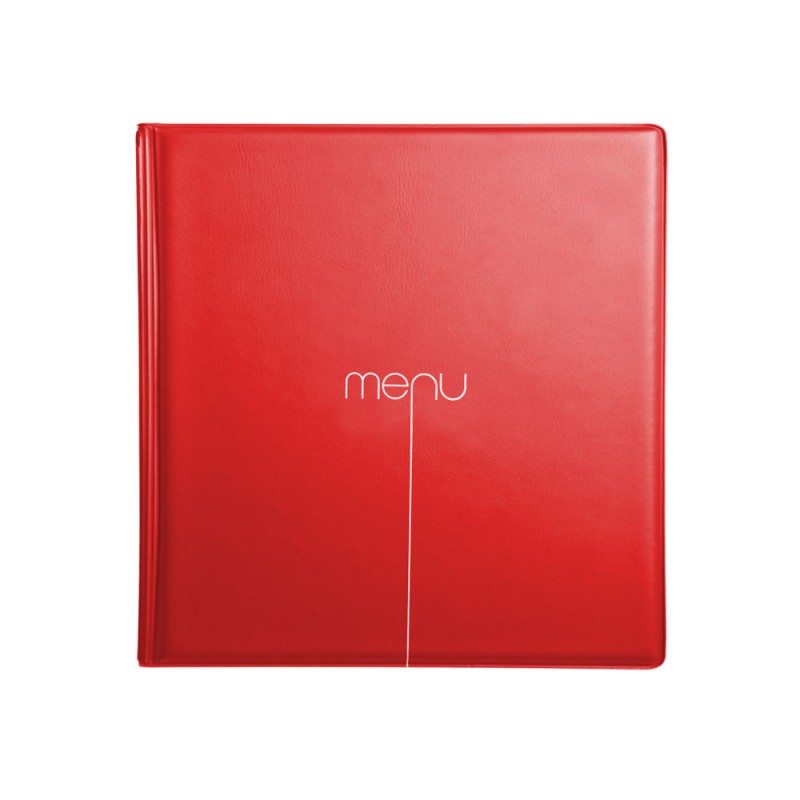 Lot de 10 Protège-menus Risto couleur rouge format carré 21 cm x 21 cm pour présentation menus hôtels - restaurants