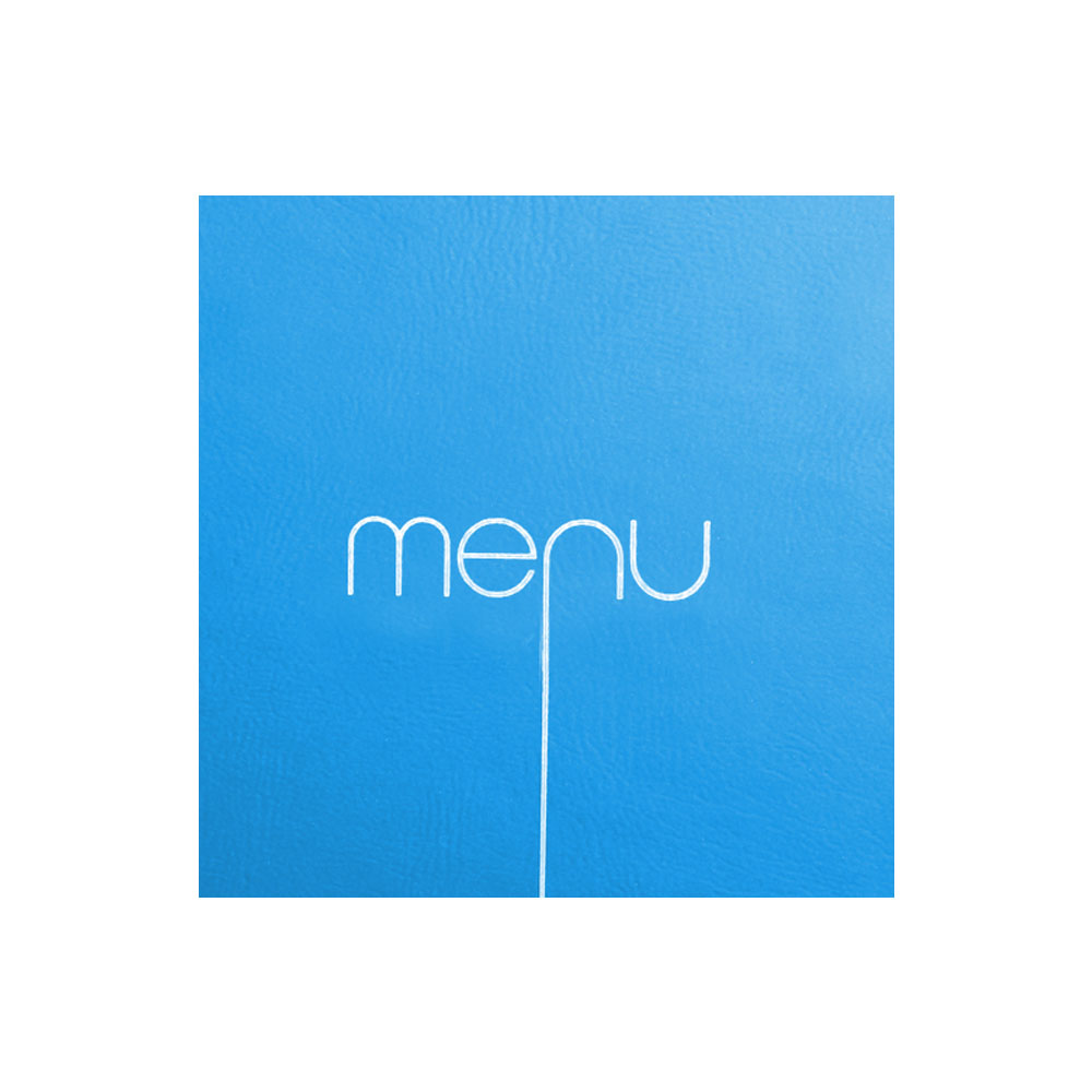 Protège menu Risto couleur bleu format carré 21 cm x 21 cm pour présentation menus hôtels - restaurants