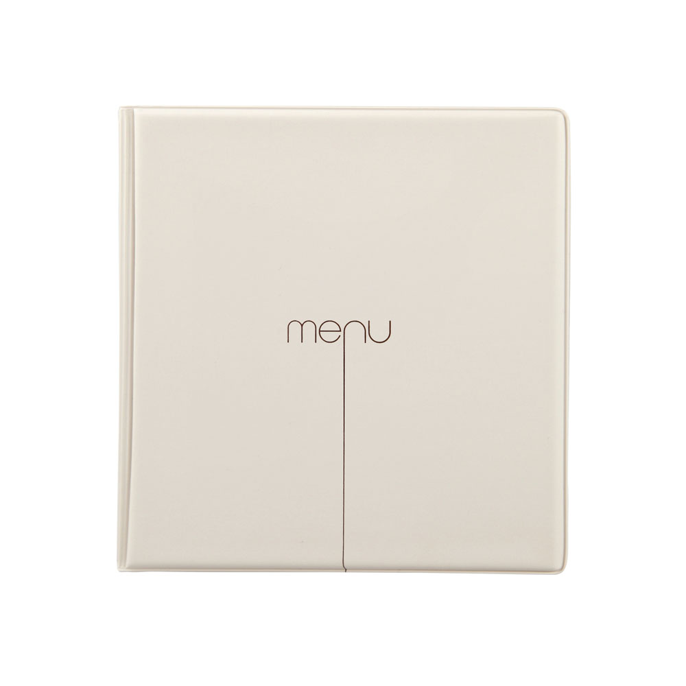 Protège menu Risto couleur beige format carré 21 cm x 21 cm pour présentation menus hôtels - restaurants