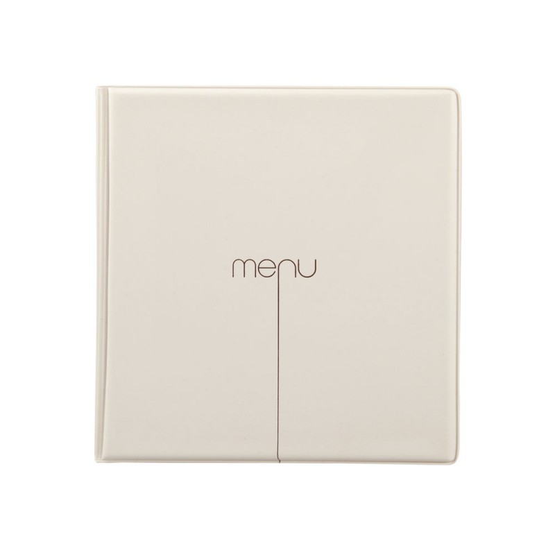 Lot de 10 Protège-menus Risto couleur beige format carré 21 cm x 21 cm pour présentation menus hôtels - restaurants