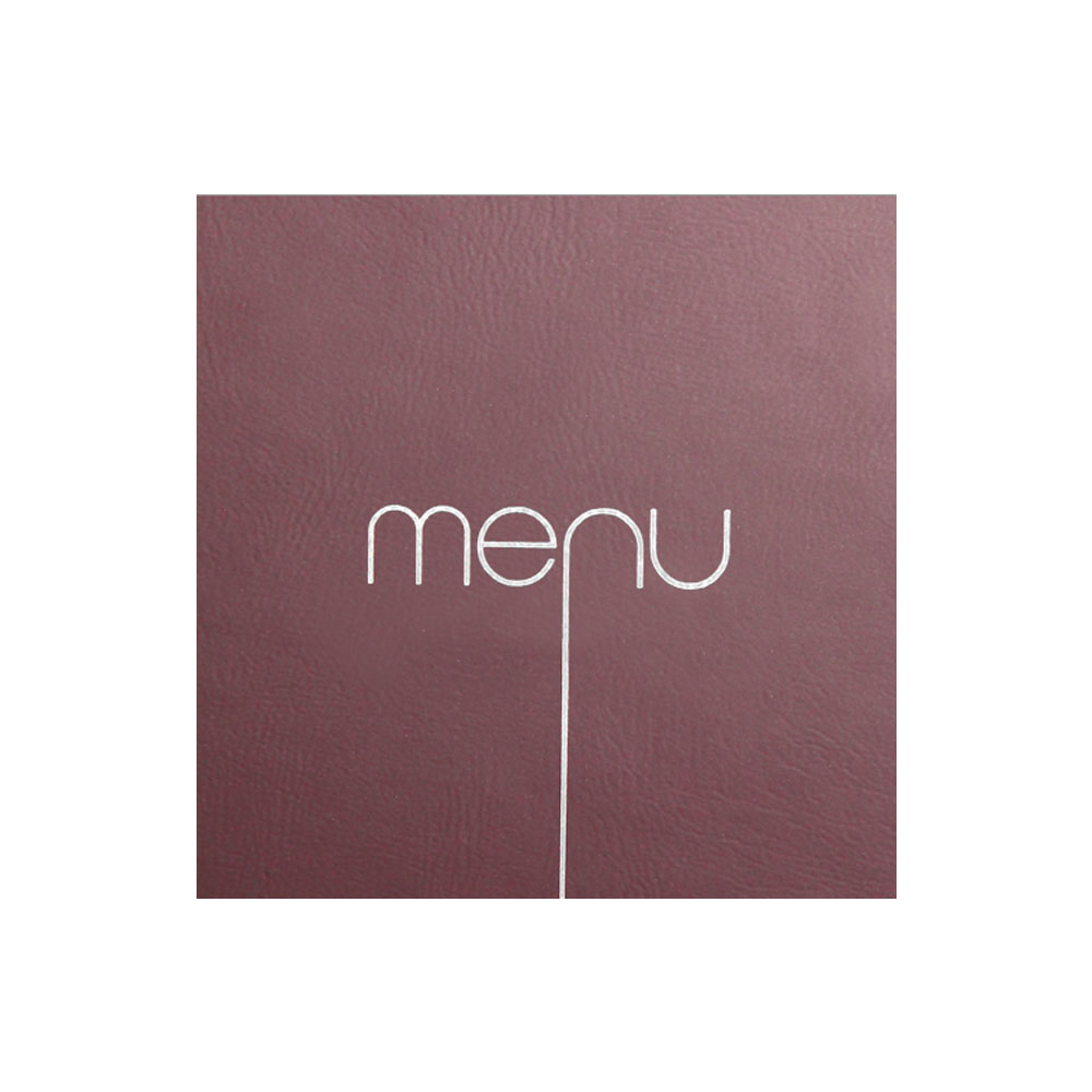 Protège menu Risto couleur bordeaux format carré 21 cm x 21 cm pour présentation menus hôtels - restaurants