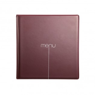 Protège menu Risto couleur bordeaux format carré 21 cm x 21 cm pour présentation menus hôtels - restaurants