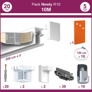 10 mètres Blanc mat : Pack complet cimaise Newly R10