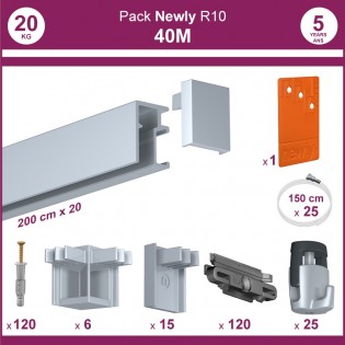 40 mètres Aluminium : Pack complet cimaise Newly R10