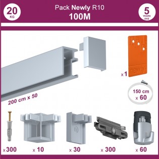 100 mètres Aluminium : Pack complet cimaise Newly R10