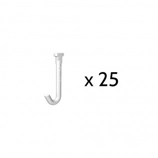 Lot de 25 crochets coulissants Twister Hook pour câble à boucle : charge 1 kg - Artiteq