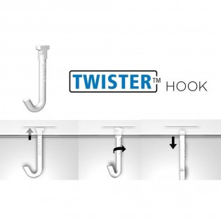 Lot de 25 crochets coulissants Twister Hook pour câble à boucle : charge 1 kg - Artiteq