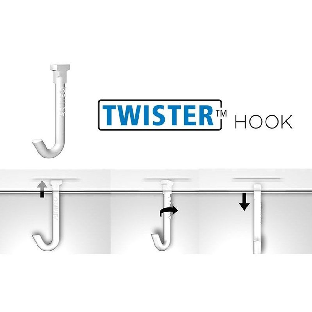 Lot de 25 crochets coulissants Twister Hook pour câble à boucle : charge 1 kg - Artiteq