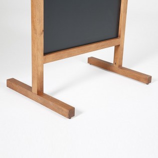 Ardoise sur pied en bois double face et magnétique pour hôtel restaurant - Modèle Wood Maki - Usage intérieur et extérieur (60 x