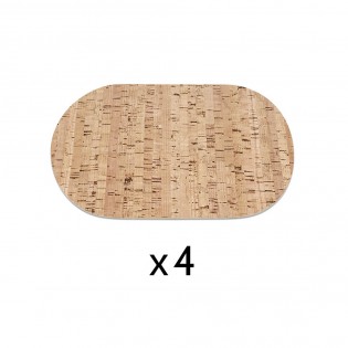 4 sets de table ovales en liège (30 cm x 20 cm) pour décoration de table / cuisine pour déjeuner, dîner