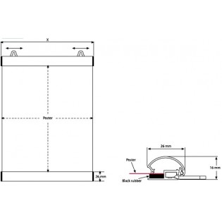 Kit Poster Snap 42 cm + Ceiling clamper - Système de suspension d'affiche pour faux plafond