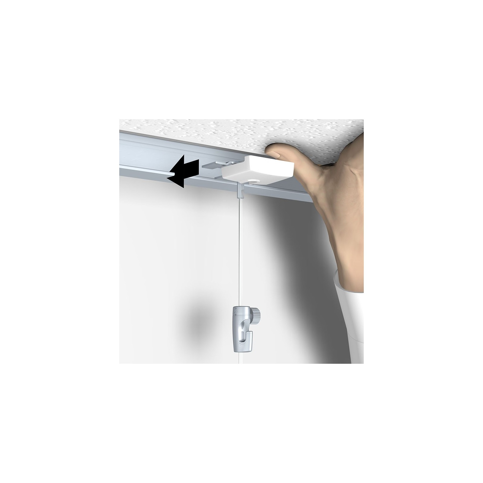 Kit Poster Snap 42cm + Ceiling Hanger - Système Suspension Affiche Faux Plafond Argent