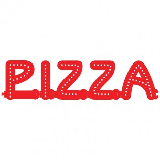 Enseigne lumineuse PIZZA avec option Flash - Lettres lumineuses LED pour vitrine restaurant pizzeria