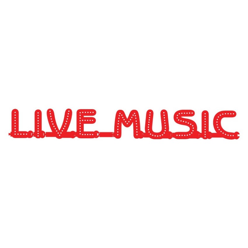 Enseigne LIVE MUSIC : lettres lumineuses Smart LED - Enseigne lumineuse LED pour vitrine salles privées, bar