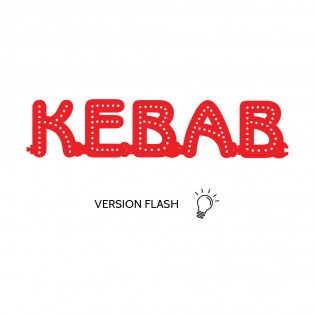 Enseigne lumineuse KEBAB avec option Flash - Lettres lumineuses LED pour vitrine restauration rapide