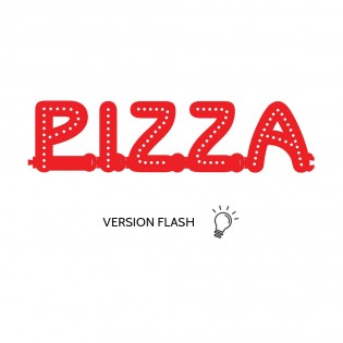 Enseigne lumineuse PIZZA avec option Flash - Lettres lumineuses LED pour vitrine restaurant pizzeria