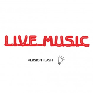 Enseigne lumineuse LIVE MUSIC avec option Flash - Lettres lumineuses LED pour vitrine salles privées, bar, salle concert