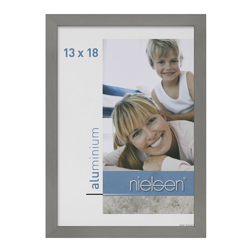 Lot de 2 cadres C2 Nielsen format 13 x 18 cm couleur Gris Mat Brossé - Cadre Nielsen en aluminium