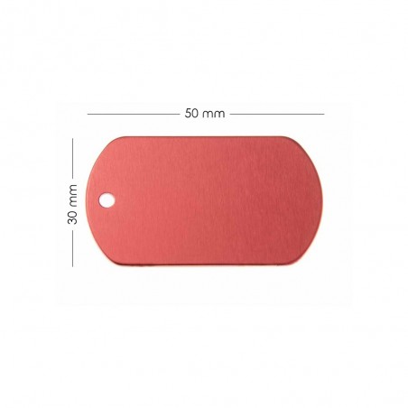 Médaille plaque militaire Rouge pour chien chat personnalisée sur 1 à 3 lignes (50 mm x 30 mm)