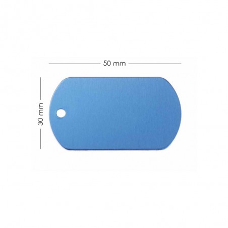 Médaille plaque militaire Bleue pour chien chat personnalisée sur 1 à 3 lignes (50 mm x 30 mm)