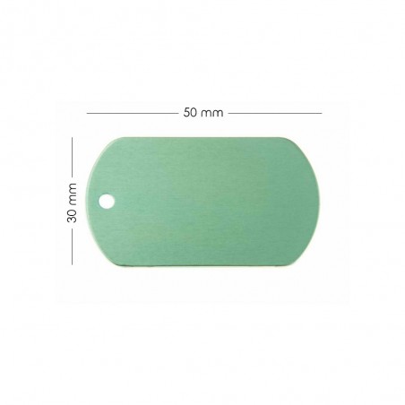 Médaille plaque militaire Verte pour chien chat personnalisée sur 1 à 3 lignes (50 mm x 30 mm)