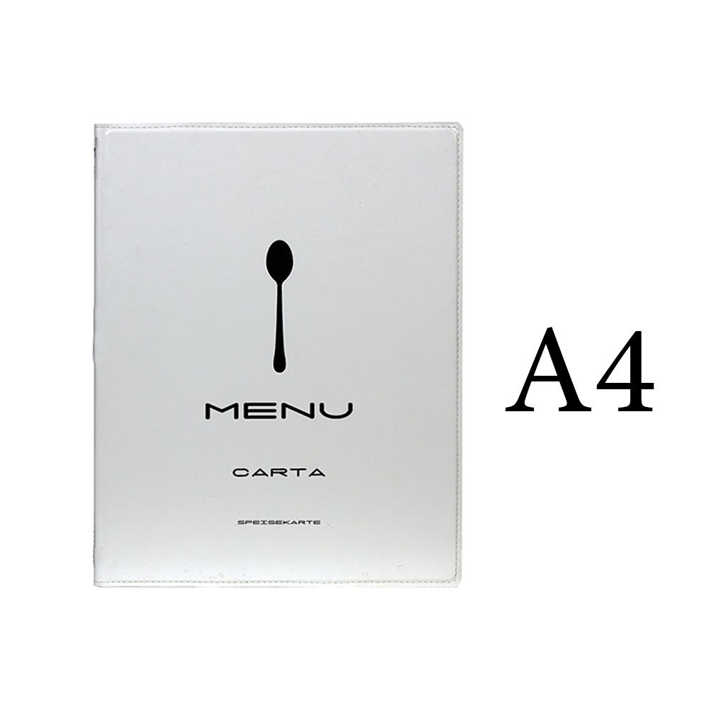 Protège menu Tendance format A4 couleur Blanc en simili cuir - Securit