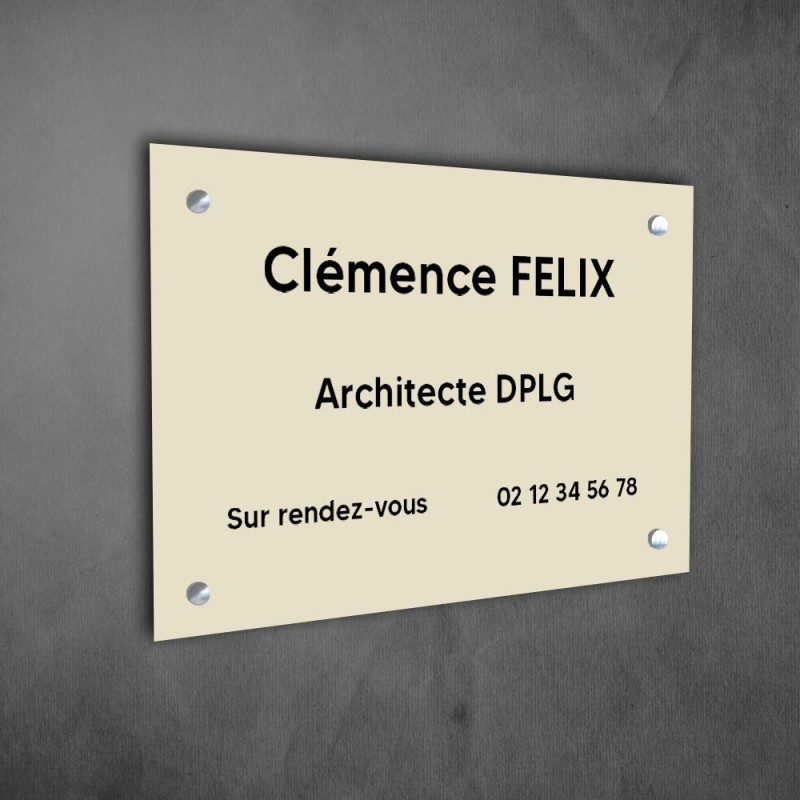 Plaque gravée personnalisée 150 x 40 mm - Blanche