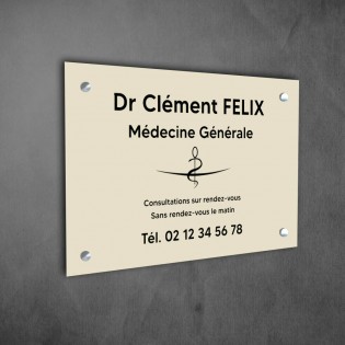 plaque pro pour Docteur - Gravure pour Médecin - Texte personnalisé