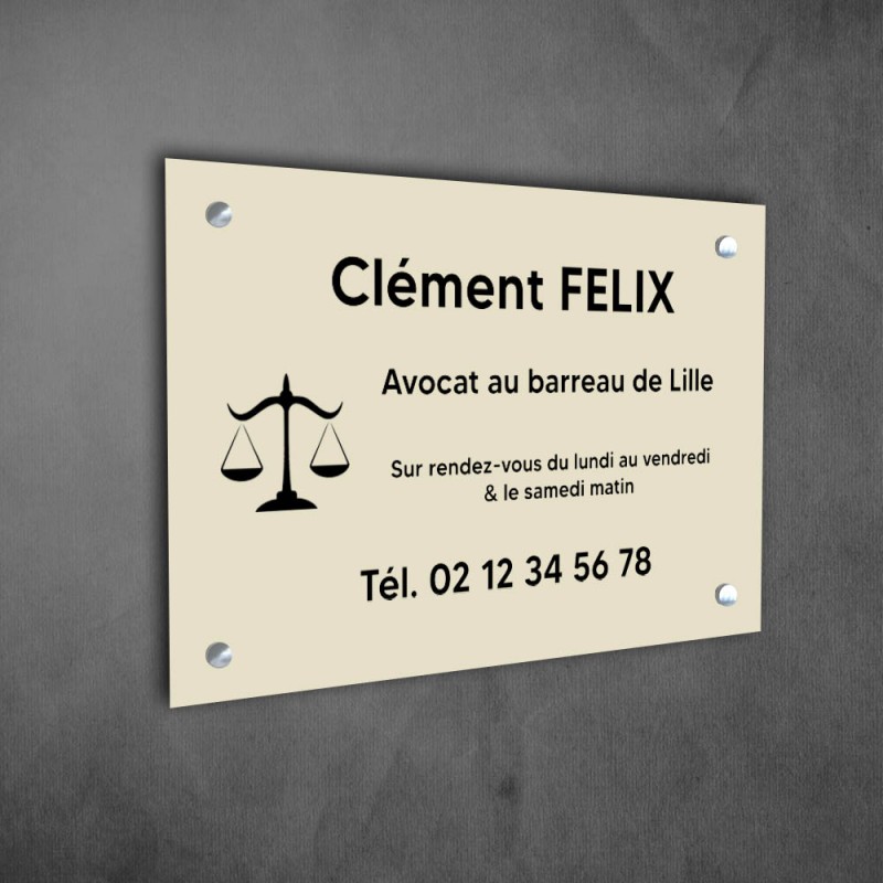 Plaque professionnelle personnalisée avec logo pour avocat, société d'avocats - Plaque PVC - Format 30 cm x 20 cm Plaque professionnelle personnalisée avec logo pour avocat, société d'avocats - Plaque PVC - Format 30 cm x 20 cm