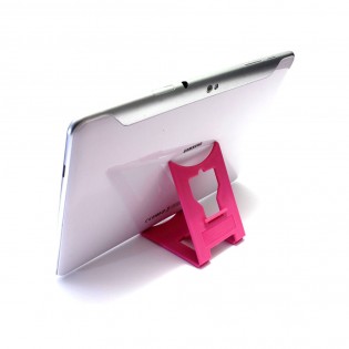 Support de bureau pliable pour tablette max 10" - Couleur rose - Support tablette modèle LARGE