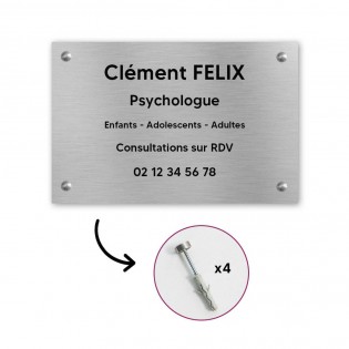 Plaque professionnelle personnalisée avec logo pour psychologue